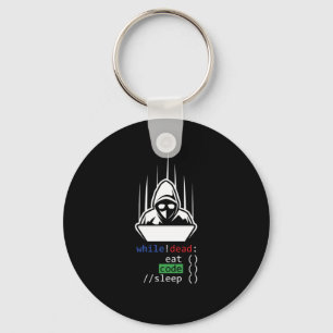 Code While Dead Coder Programmer Coding PC Gift Keychain