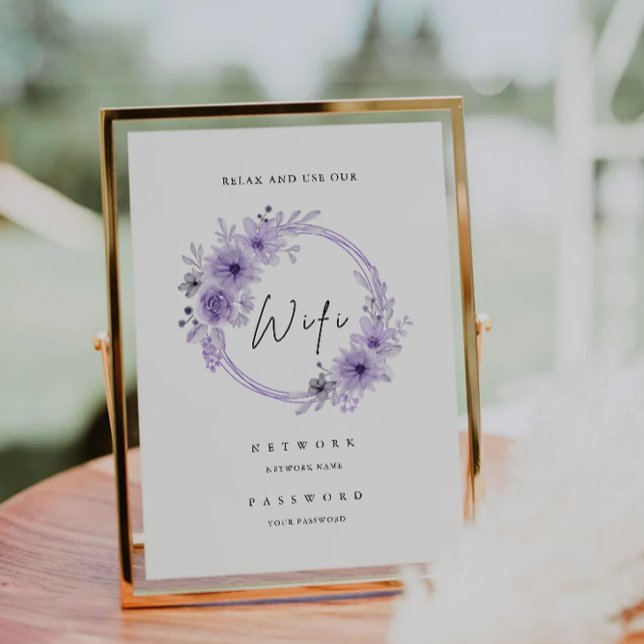 Code Wifi Violet, Invitation Wifi Connect (Purple Wifi Code, Wifi Connect Invitation)