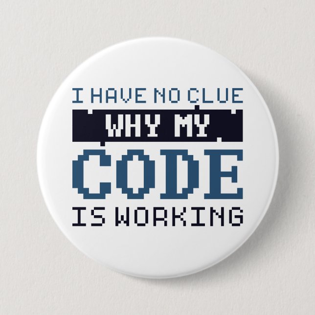 Code Working 3 Inch Round Button (Front)