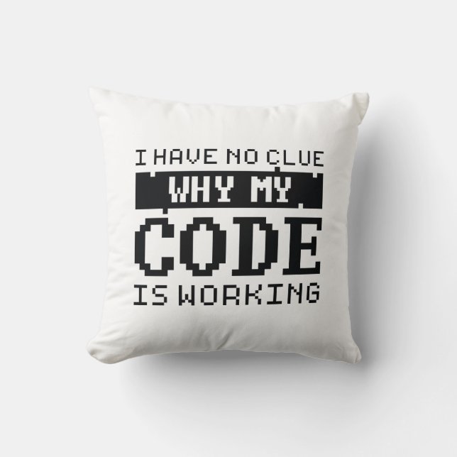 Code Working Throw Pillow (Front)
