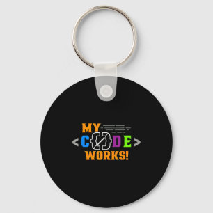 Code works funny programmer coding software keychain