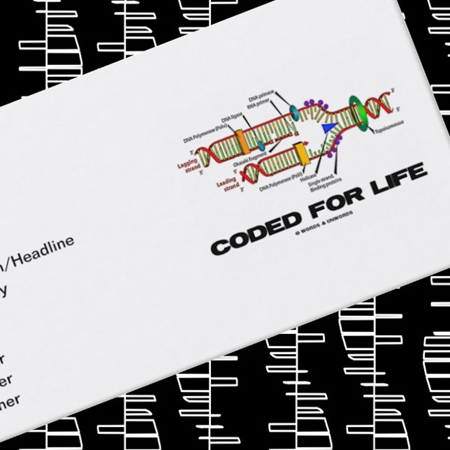 Coded For Life (DNA Replication) Business Card (Let your wry molecular biology side shine with this  DNA replication "Coded For Life" biz card)