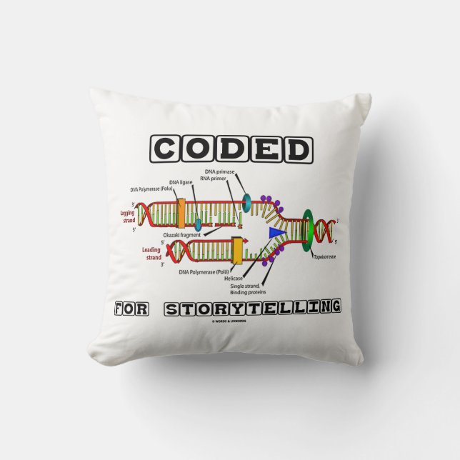 Coded For Storytelling DNA Replication Throw Pillow (Front)