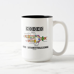 Coded For Storytelling (DNA Replication) Two-Tone Coffee Mug