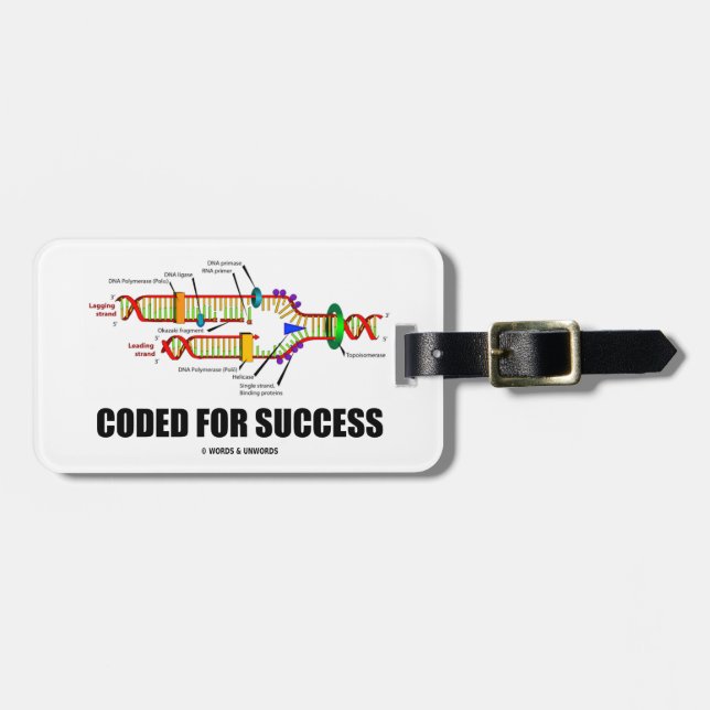 Coded For Success (DNA Replication) Luggage Tag (Front Horizontal)