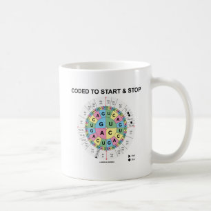 Coded To Start And Stop Codon Wheel Biology Humour Coffee Mug