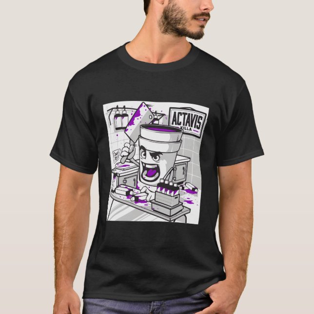 Codeine Lean Double Cup Styrofoam Purple Drank Cou T-Shirt (Front)