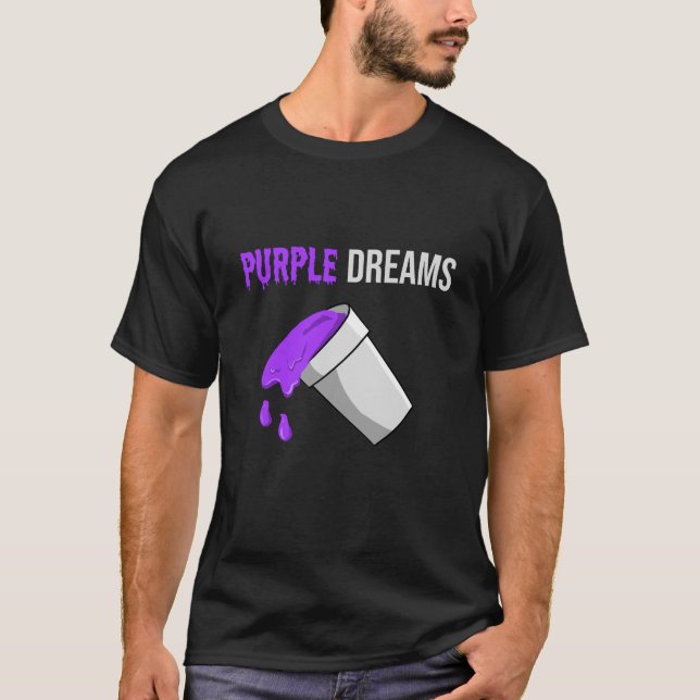 Codeine Rap Lean cough syrup Purple Drank T-Shirt (Front)