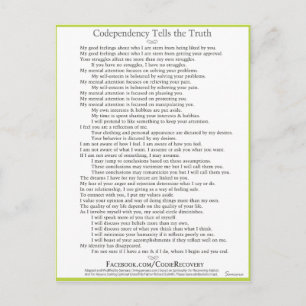 Codependency Tells the Truth Postcard