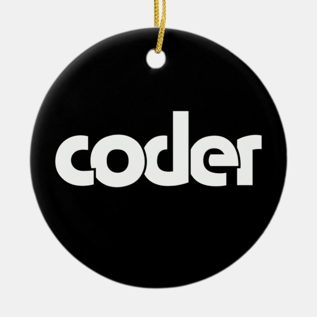 Coder Ceramic Ornament (Front)