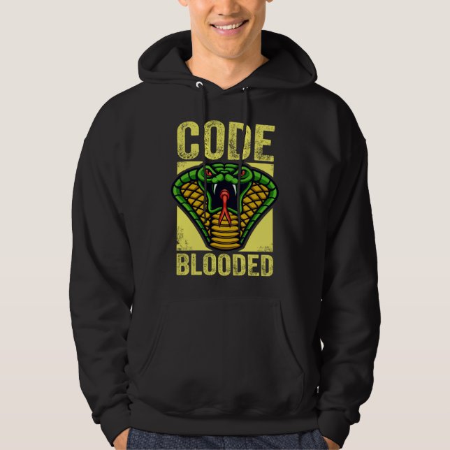 Coder coding coder computer snake developer hoodie (Front)