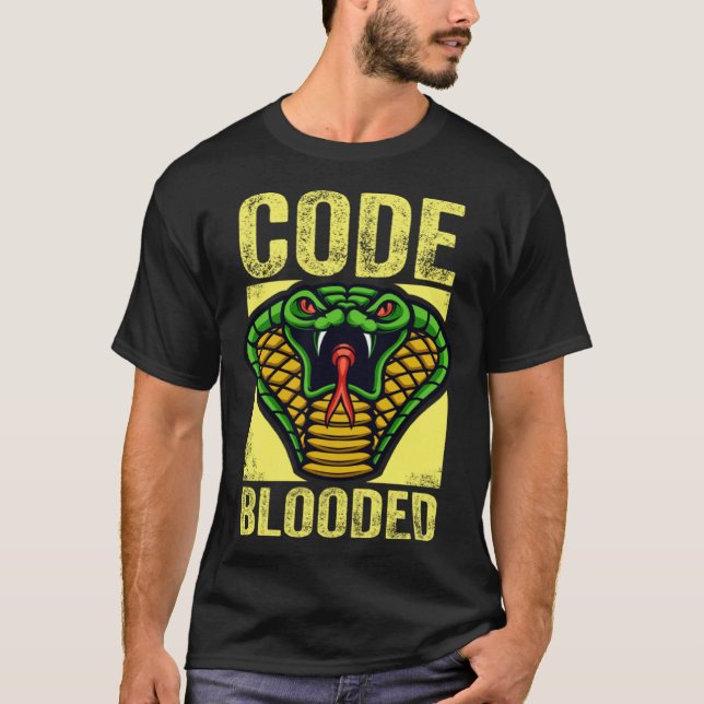 Coder coding coder computer snake developer T-Shirt (Front)