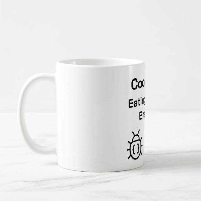 Coder Coffee Mug – Eating Bugs for Breakfast (Left)