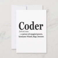 Coder Definition Funny Cute Computer Nerd Gift