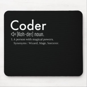 Coder Definition - programming language lovers  Mouse Pad