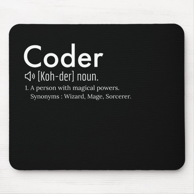 Coder Definition - programming language lovers  Mouse Pad (Front)