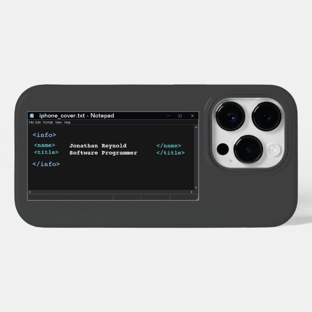 Coder Format Computer Programmer Notepad Dark Mode Case-Mate iPhone Case (Back (Horizontal))