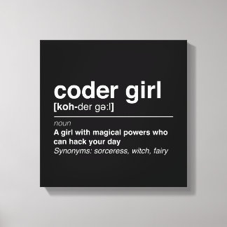 Coder girl canvas print