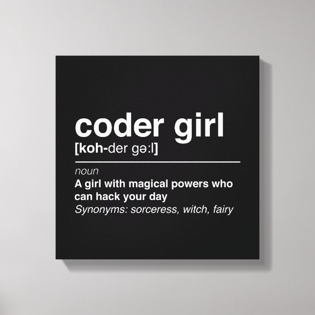 Coder girl canvas print (Front)