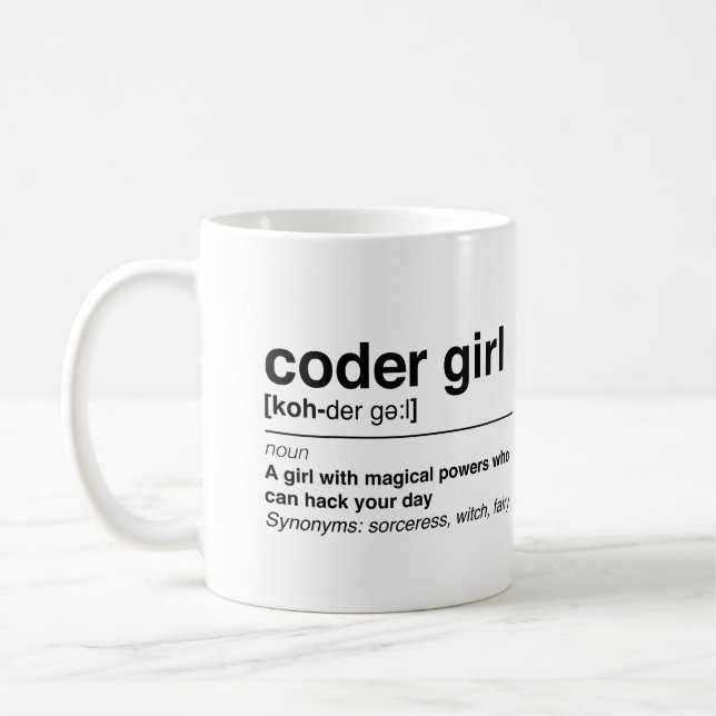 Coder girl coffee mug (Left)