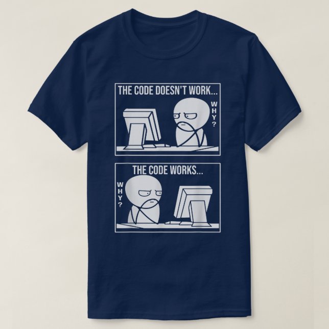 Coder Meme Science Computer Programing Humour  T-Shirt (Design Front)