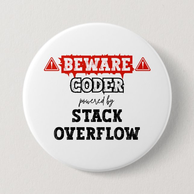 Coder Powered By Stack Overflow | Programming 3 Inch Round Button (Front)