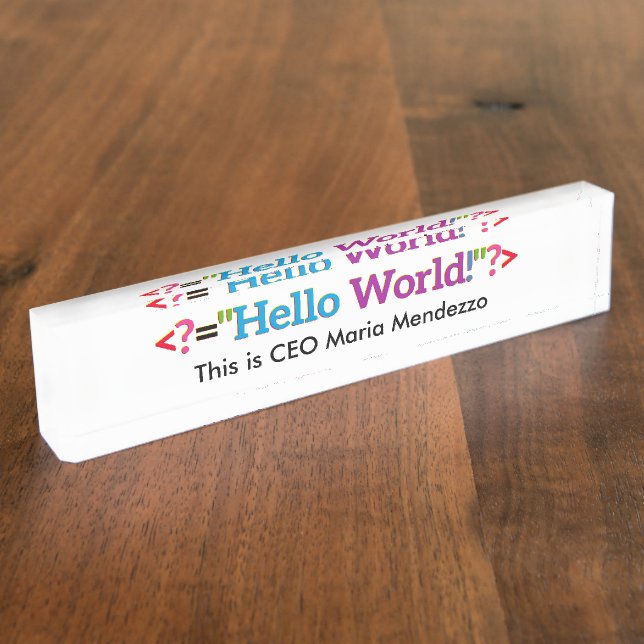 Coder Programmer Name Plate Template (Side)