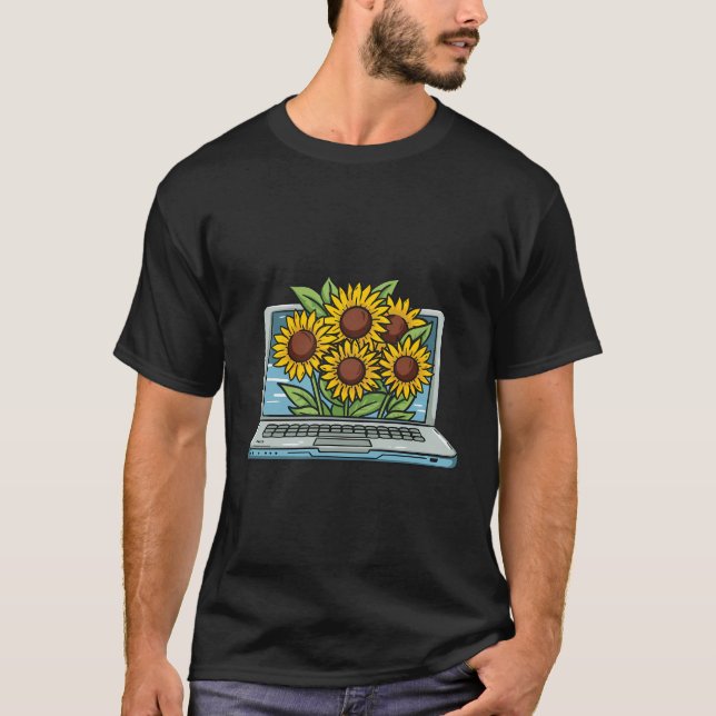 Coder Sunflower Developer Programming Coding - Pro T-Shirt (Front)