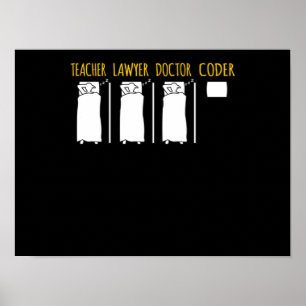 Coder Technical Computer IT Coding Programmer Grap Poster