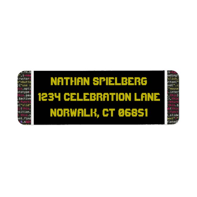 Coder's Party Return Address Label (Front)