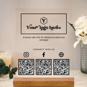 Codes QR multi-médias sociaux avec logo personnali