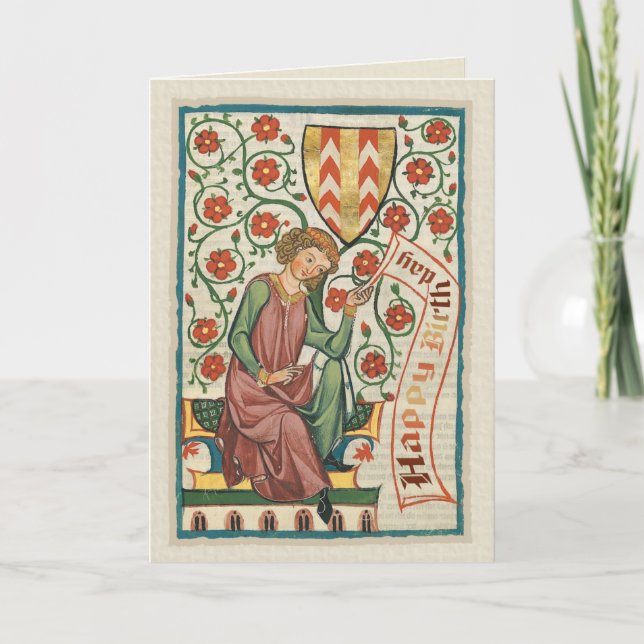Codex Manesse CC0554 Birthday Card (Front)