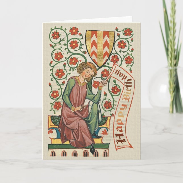 Codex Manesse CC0555 Birthday Card (Front)
