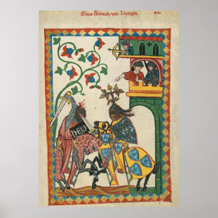 Codex Manesse Graf Friedrich von Leiningen Poster