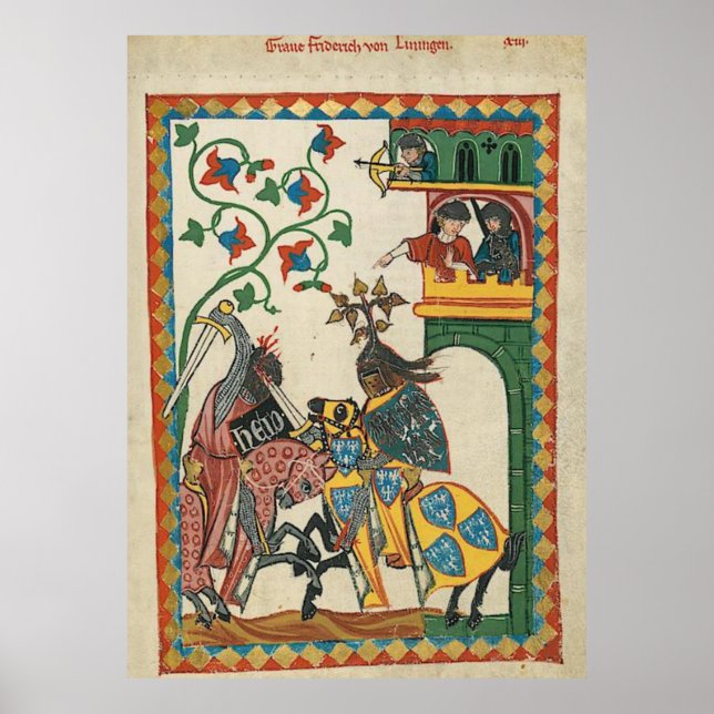 Codex Manesse Graf Friedrich von Leiningen Poster (Front)