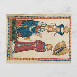 Codex Manesse - König Tyro von Schotten Postkarte Postcard