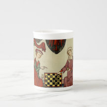 Codex Manesse Medieval Chess Players Bone Chin Mug