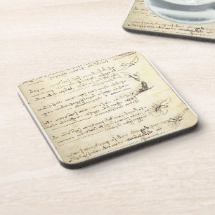Codex on the flight of birds by Leonardo da Vinci Coaster