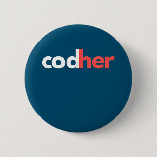 Codher Girl Programmer Women Stem Engineer Lovers 2 Inch Round Button