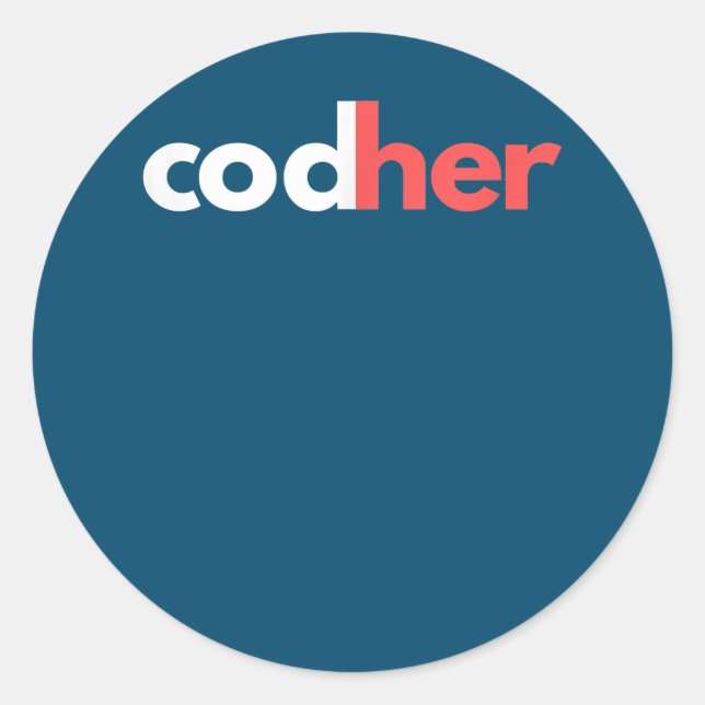 Codher Girl Programmer Women Stem Engineer Lovers Classic Round Sticker (Front)