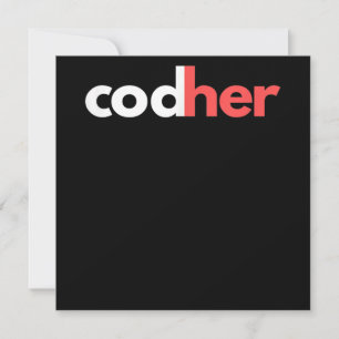 Codher Girl Programmer Women Stem Engineer Lovers Invitation