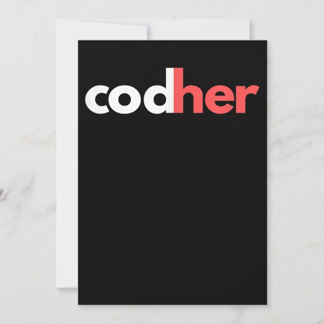 Codher Girl Programmer Women Stem Engineer Lovers Invitation (Front)