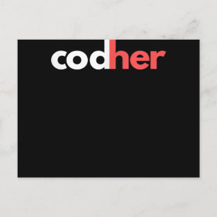 Codher Girl Programmer Women Stem Engineer Lovers Invitation Postcard