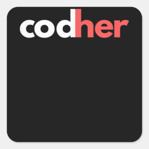 Codher Girl Programmer Women Stem Engineer Lovers Square Sticker