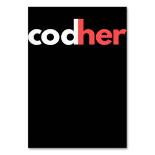 Codher Girl Programmer Women Stem Engineer Lovers Table Number