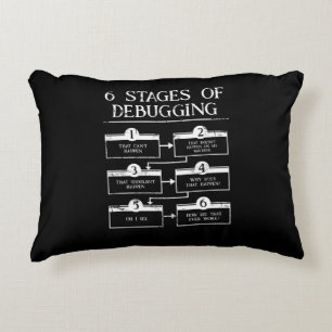 Coding 6 Stages Of Debugging Computer Programming Accent Pillow