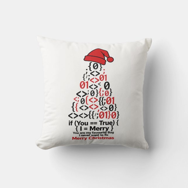Coding Christmas Tree Pillow - Romantic Gift (Front)