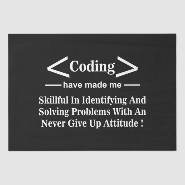 Coding Coder Programmer Coding Tissue Paper (Front)