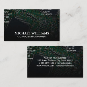 Coding   Computer Microchip Processor Business Card