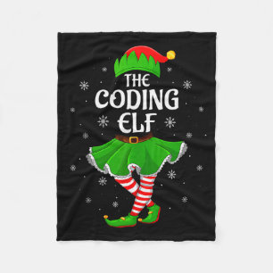 Coding Elf Christmas Family Girls Women Elf Squad  Fleece Blanket